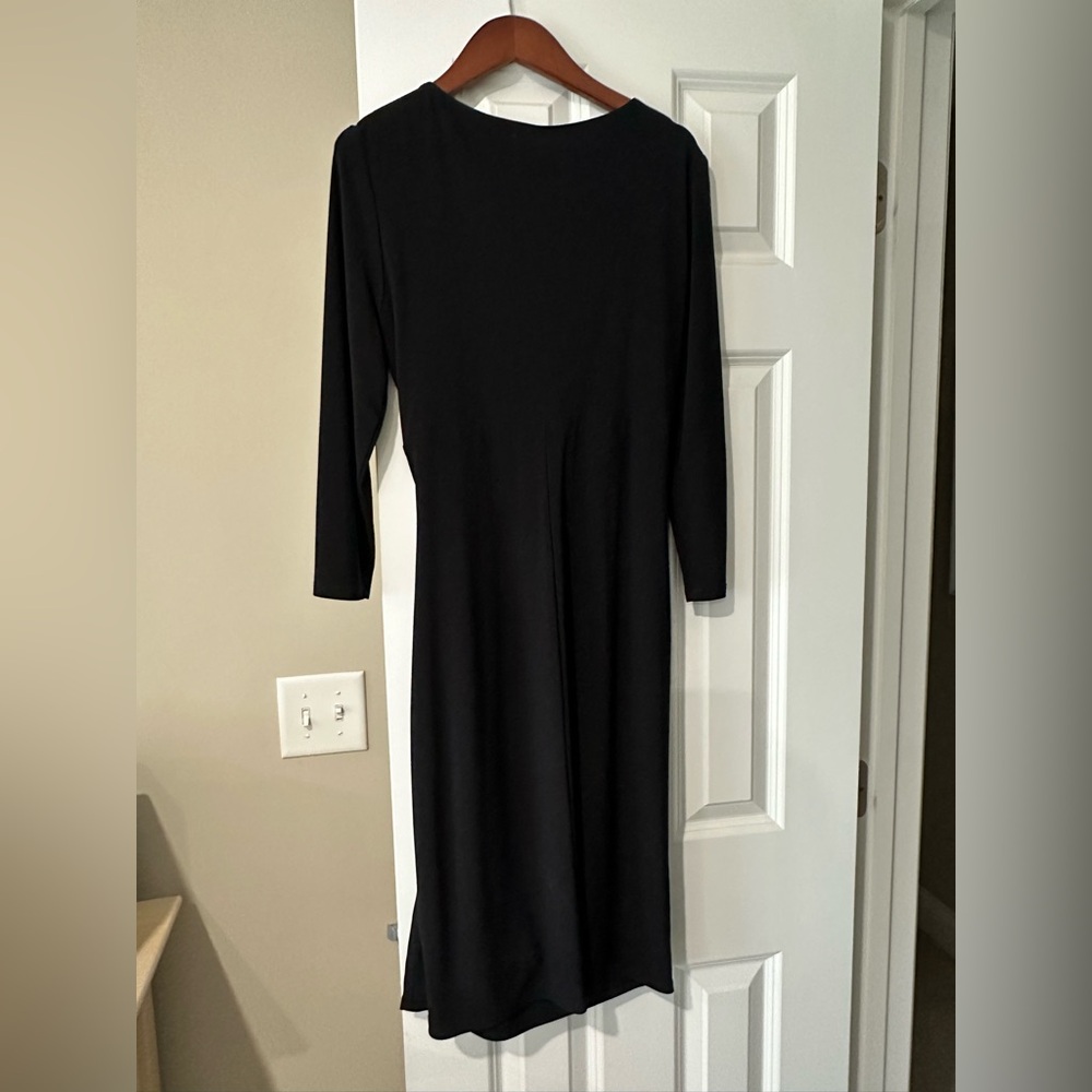 Ralph Lauren Black Surplice Long Sleeve Midi Dress - Picture 3 of 3
